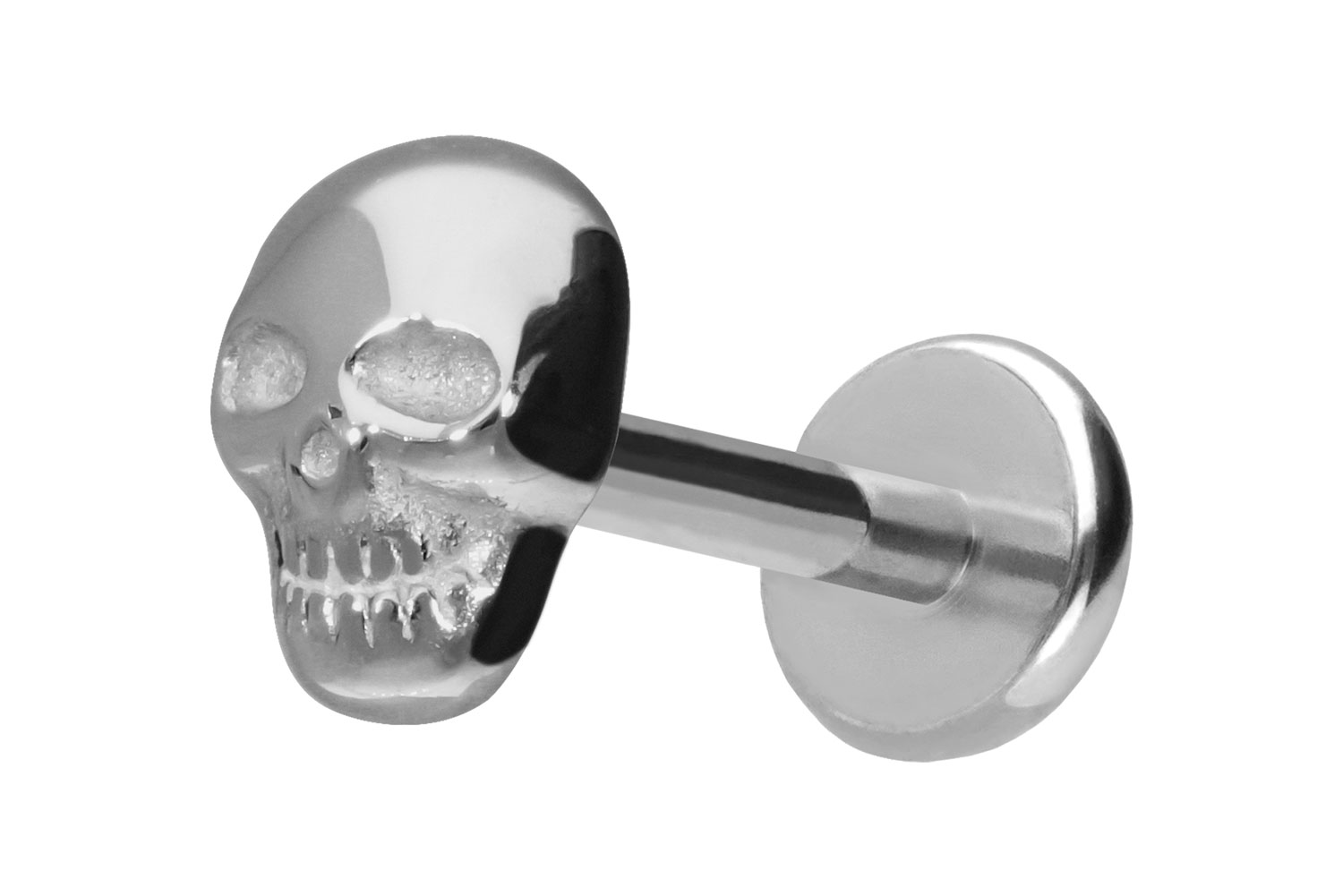 Titanium labret with push fit SKULL