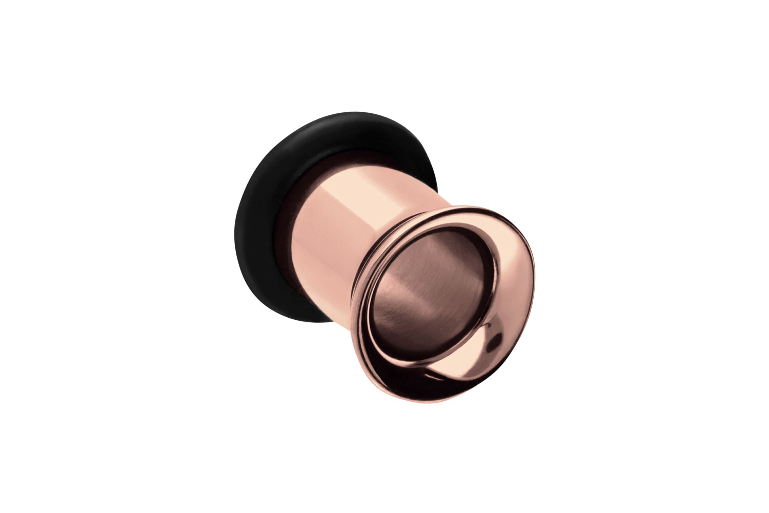 Surgical steel single flared tunnel with RUBBER RING ++SALE++