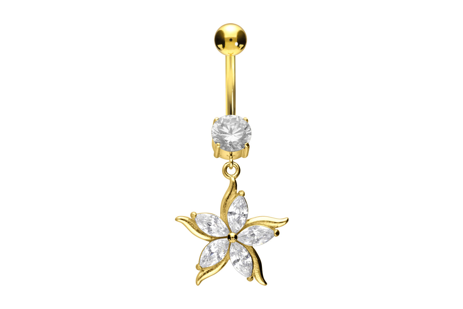 Surgical steel bananabell CRYSTAL FLOWER