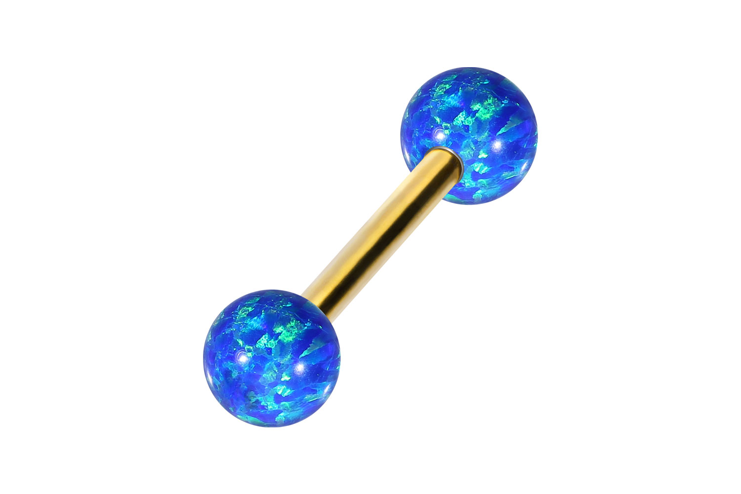 Titanium barbell SYNTHETIC OPALS