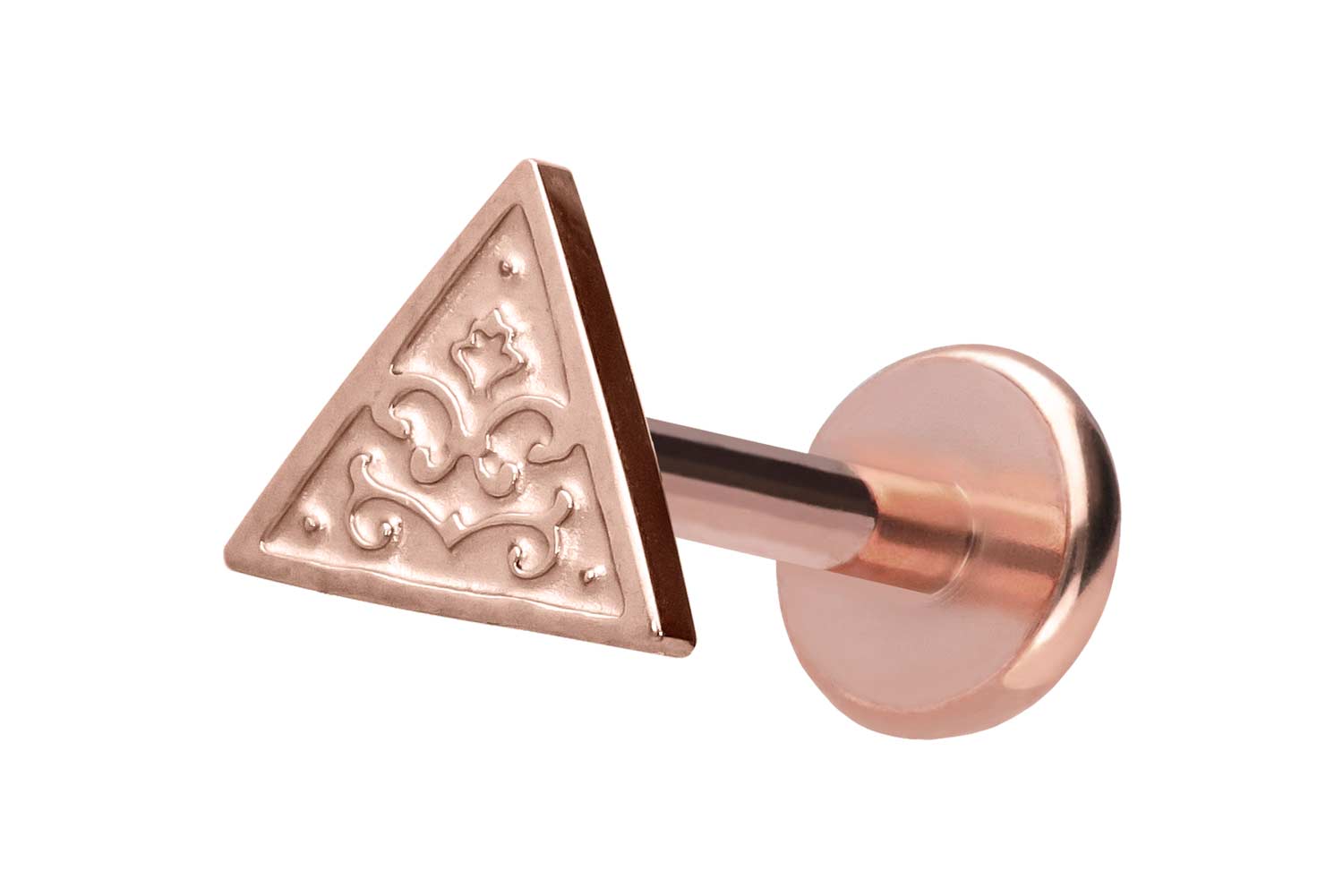 Titanium labret with push fit TRIANGLE