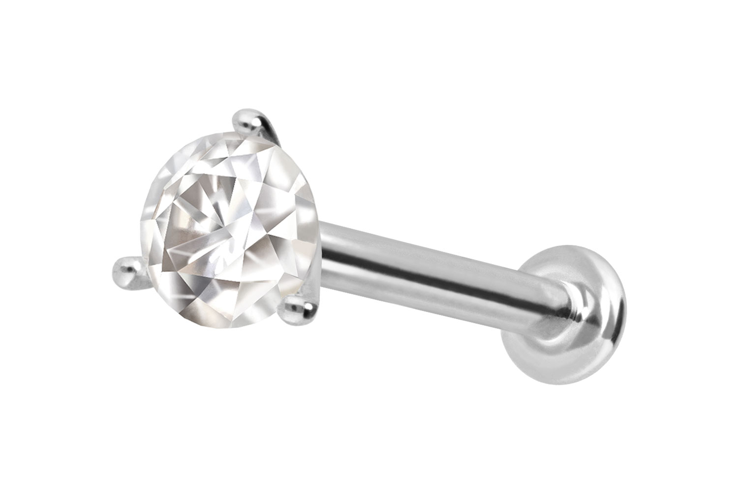 14 Karat Gold Labret mit Innengewinde MOISSANIT 14 Karat Gold Labret mit Innengewinde MOISSANIT