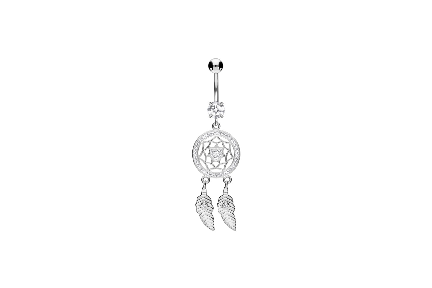 Titanium bananabell with 925 silver design DREAM CATCHER + HEART