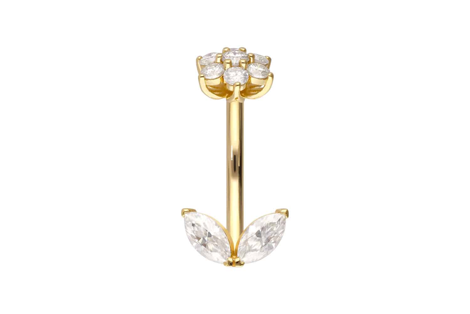 14/18 Karat Gold Bananabell MOISSANIT-BLUME