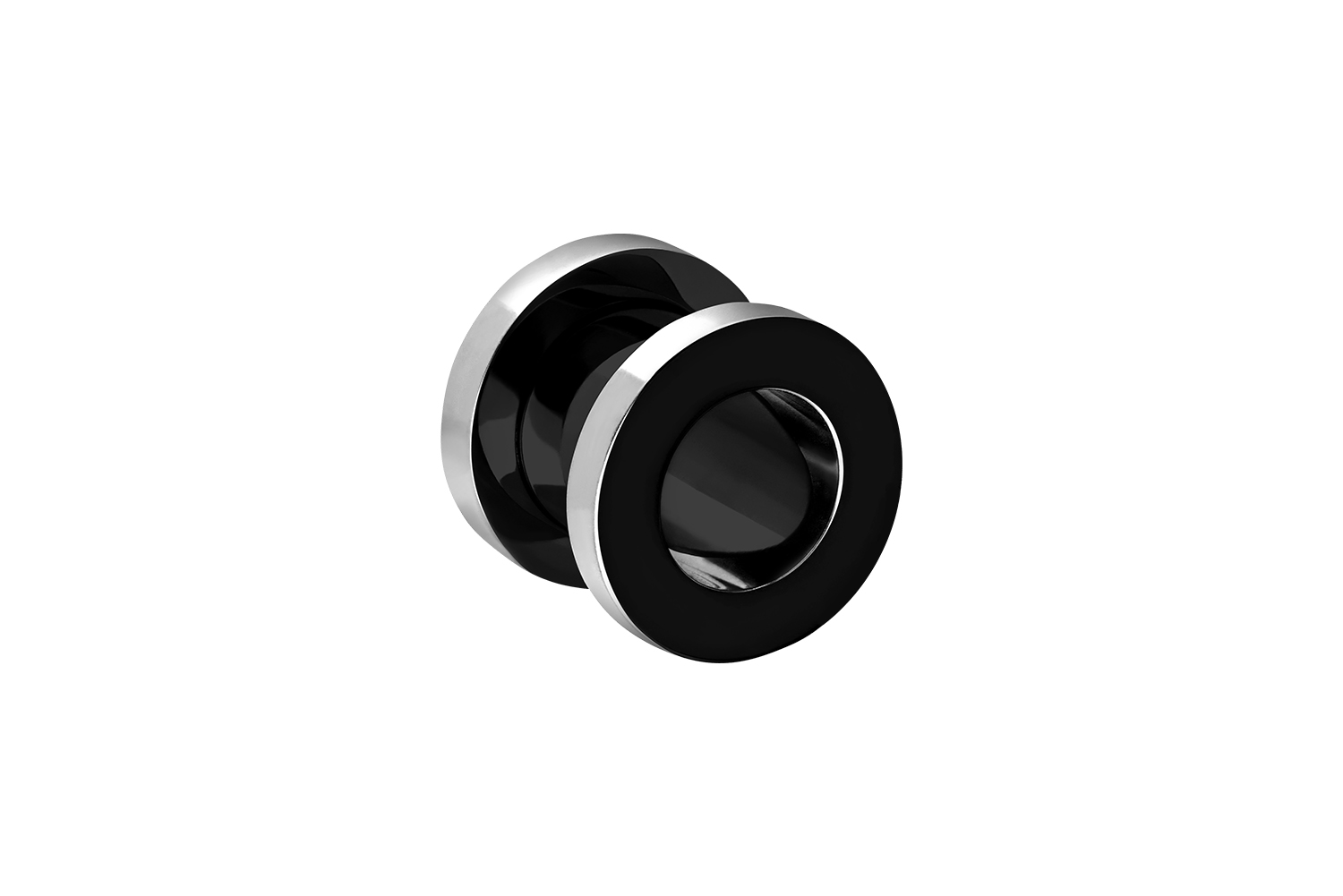 Surgical steel tunnel black POLISHED EDGE