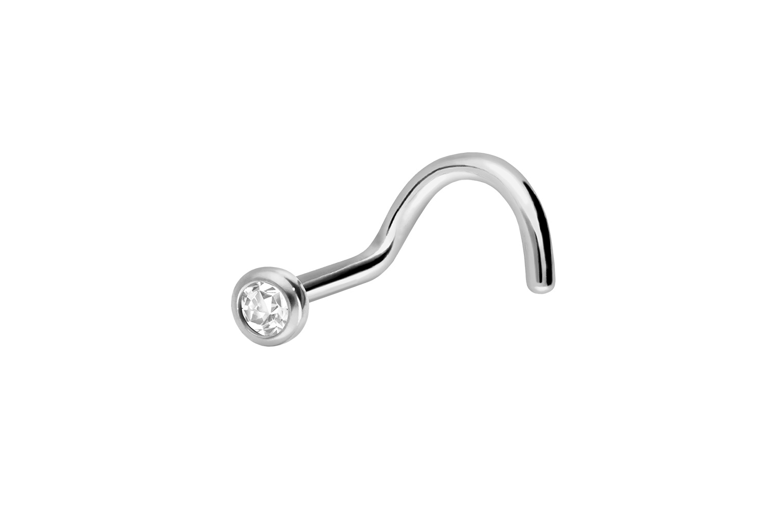 Titan Nasenstecker Spirale KRISTALL