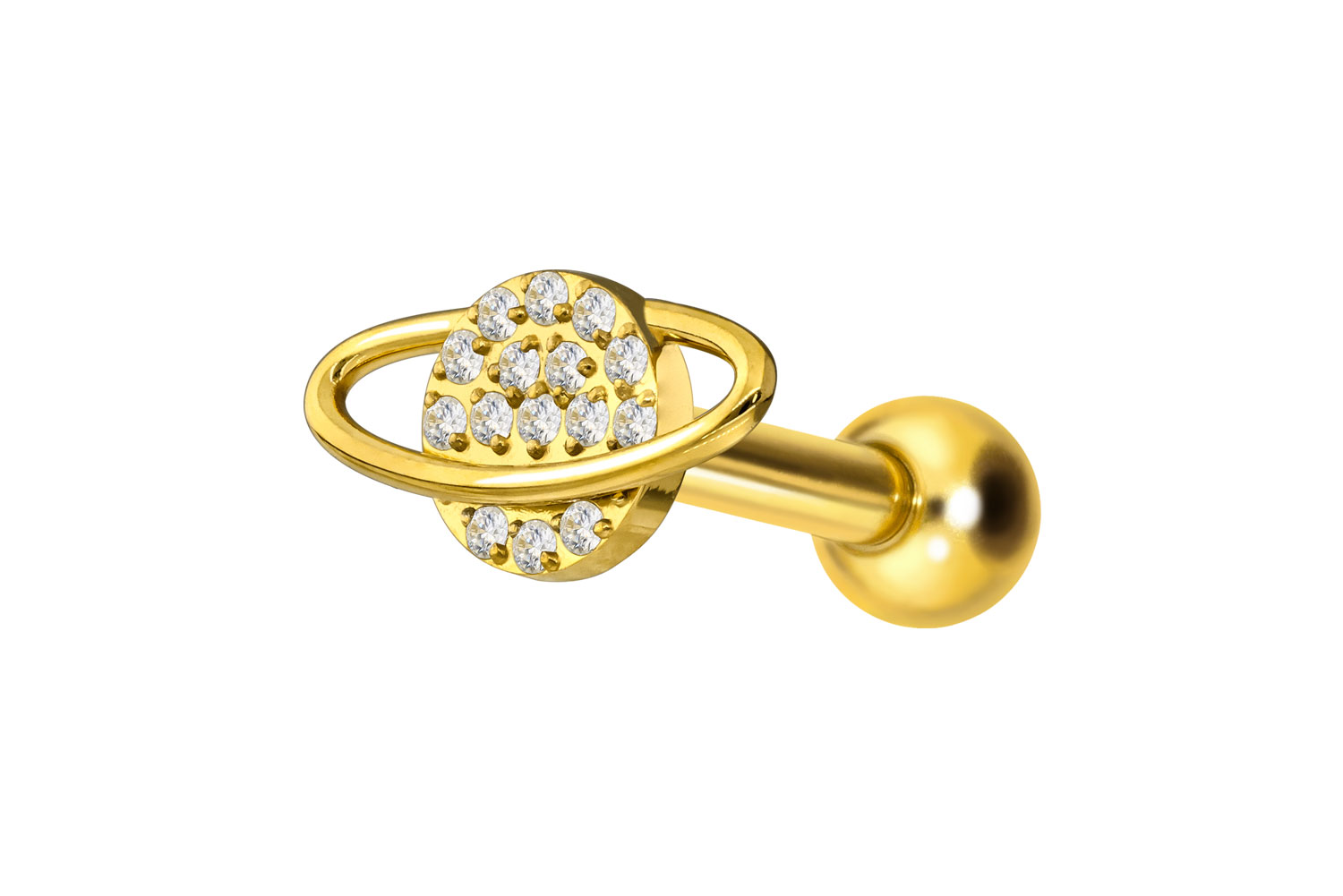 Titanium ear piercing with internal thread CRYSTAL PLANET