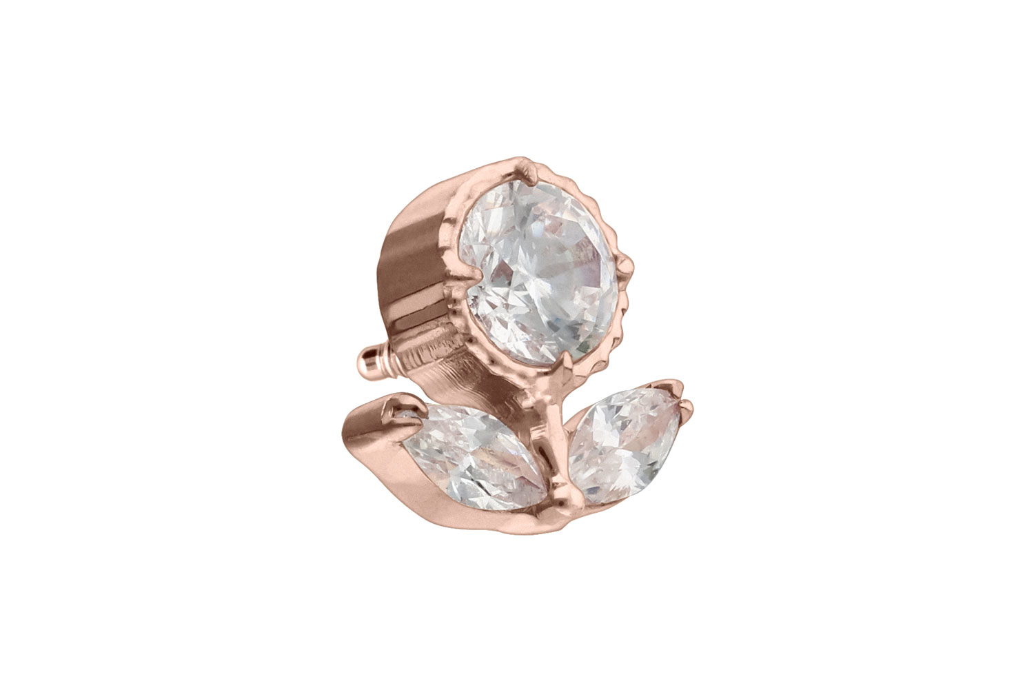 Titanium screw-in attachment with external thread CRYSTAL FLOWER