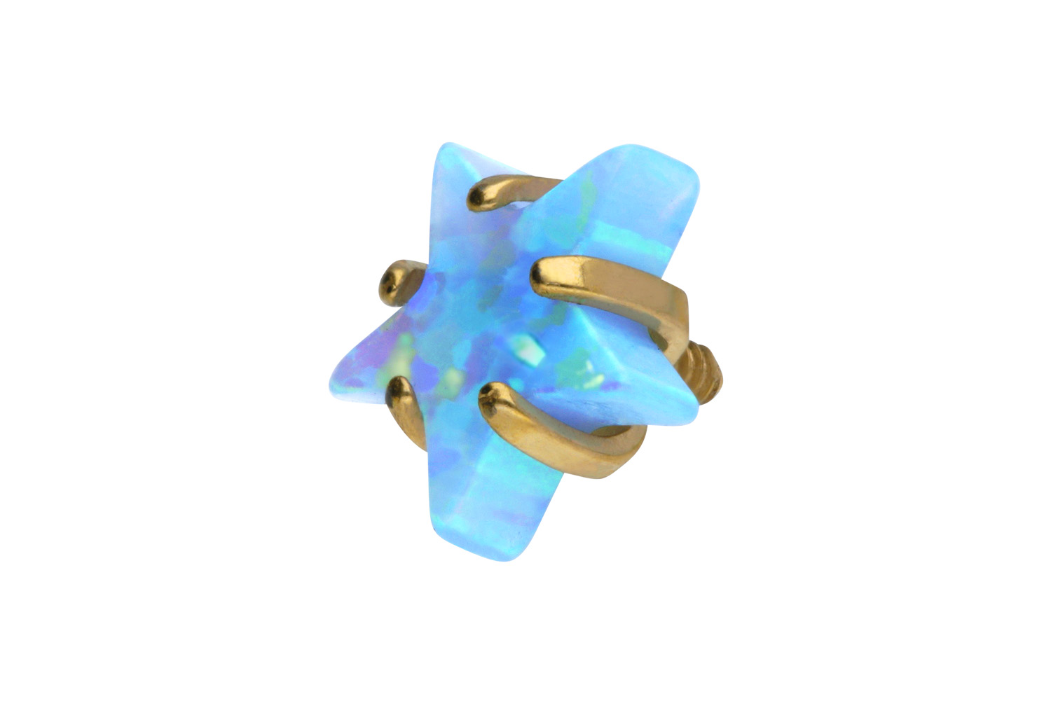 Titan Schraubaufsatz mit Außengewinde STERN + SYNTHETISCHER OPAL ++SALE++