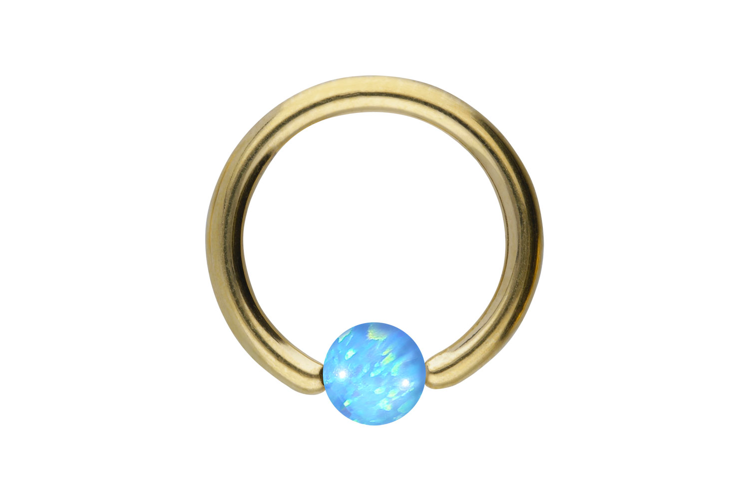 Titanium ball closure ring SYNTHETIC OPAL