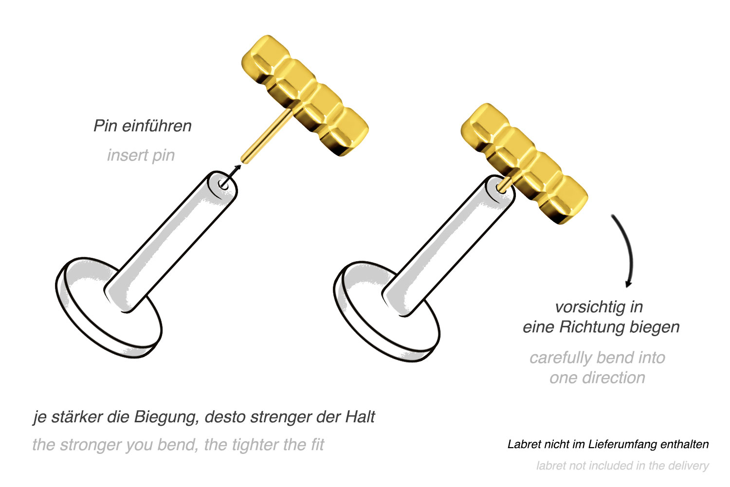 Titanium attachment with push pin BAR