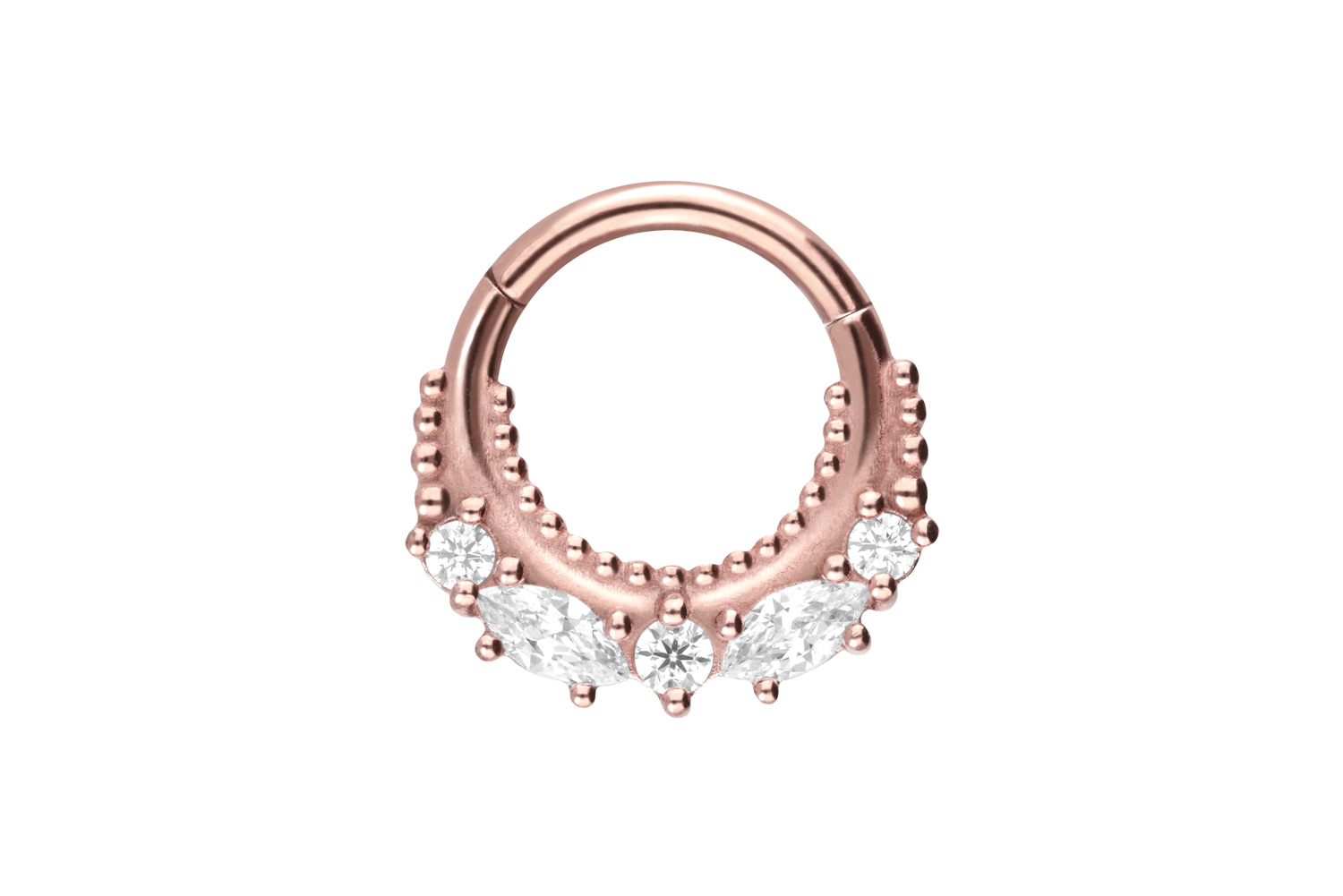 Chirurgenstahl Segmentring Clicker 5 KRISTALLE + KUGELN ++SALE++