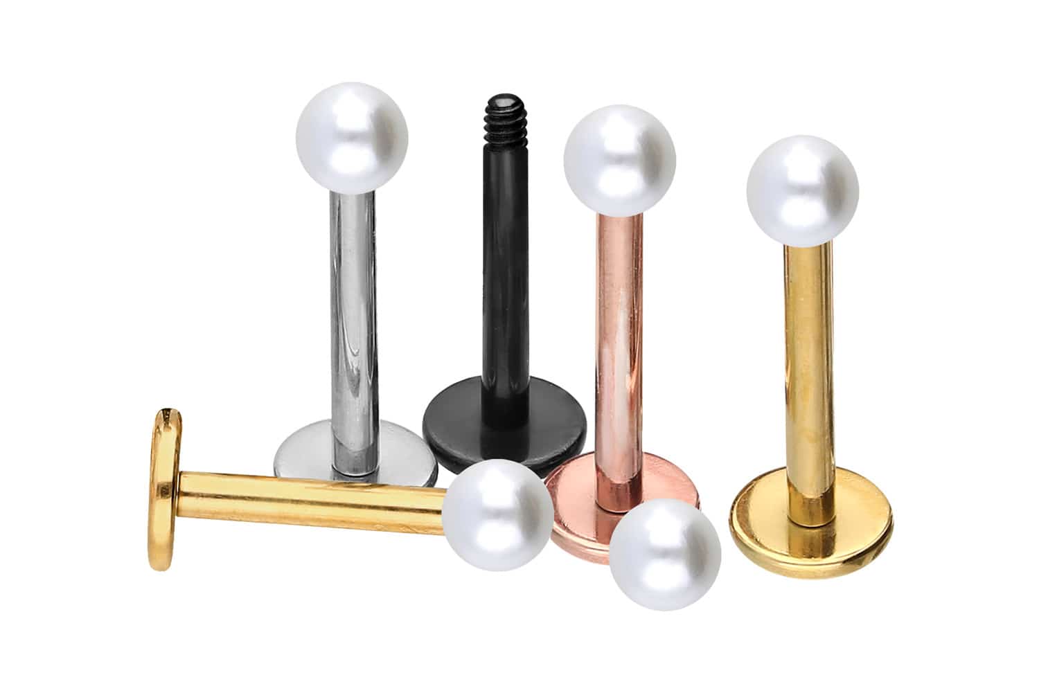 Surgical steel labret SYNTHETIC PEARL