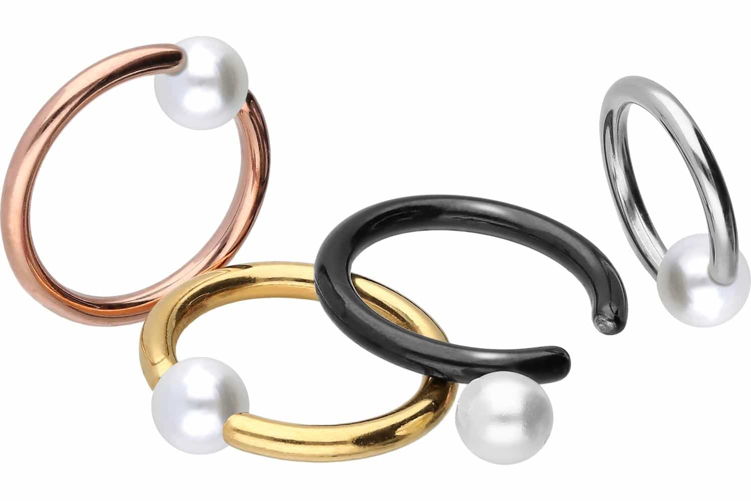 Surgical steel ball closure ring SYNTHETIC PEARL