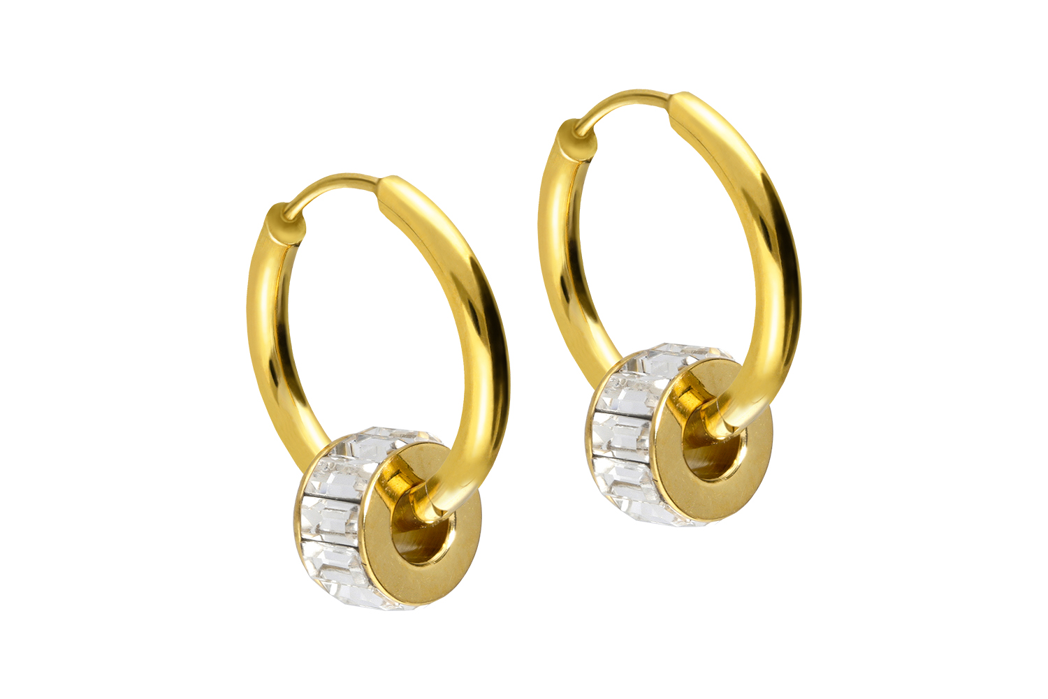 Chirurgenstahl Ohrclicker Creolen KRISTALLRAD