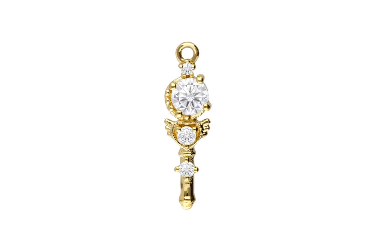 18 carat gold pendant for clickers MOISSANITE ROD 18 carat gold pendant for clickers MOISSANITE ROD