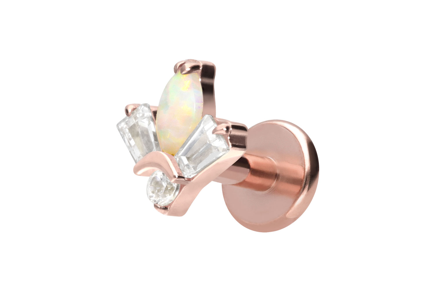 Titanium labret with internal thread LOTUS FLOWER