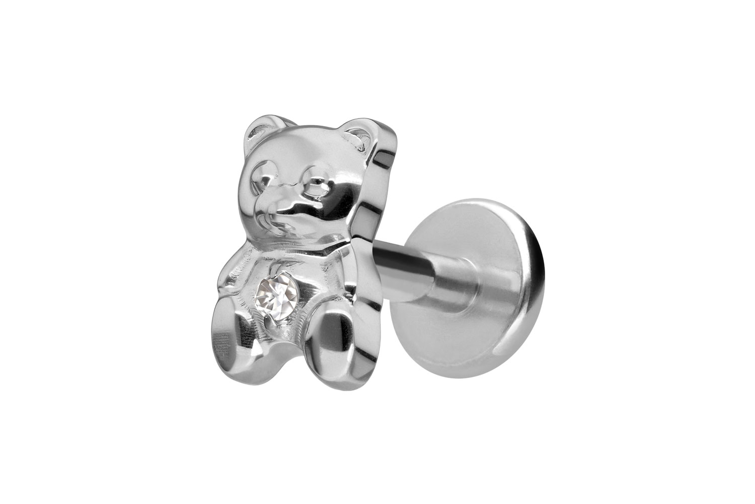 Titanium labret with internal thread TEDDY BEAR