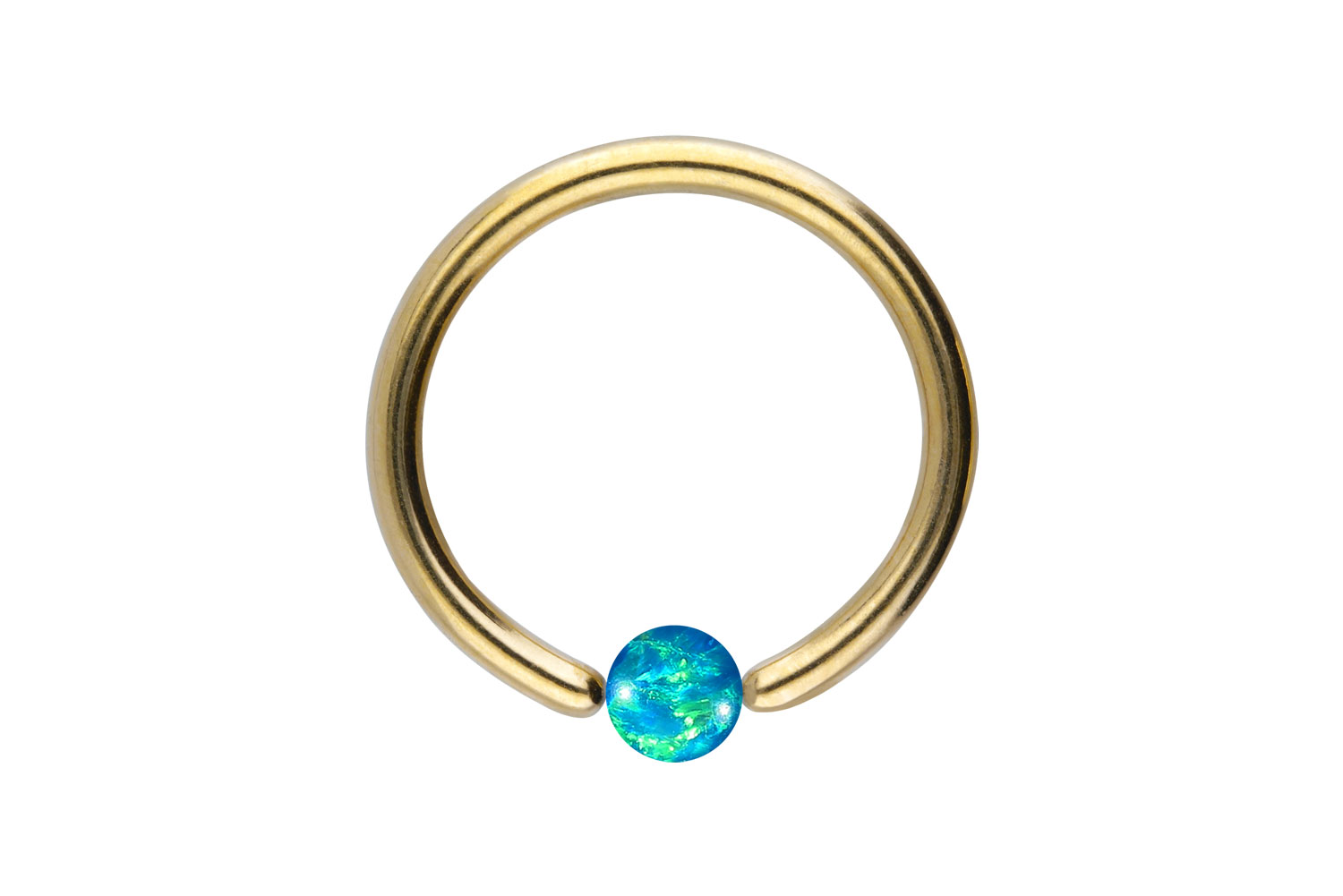 Titanium ball closure ring SYNTHETIC OPAL