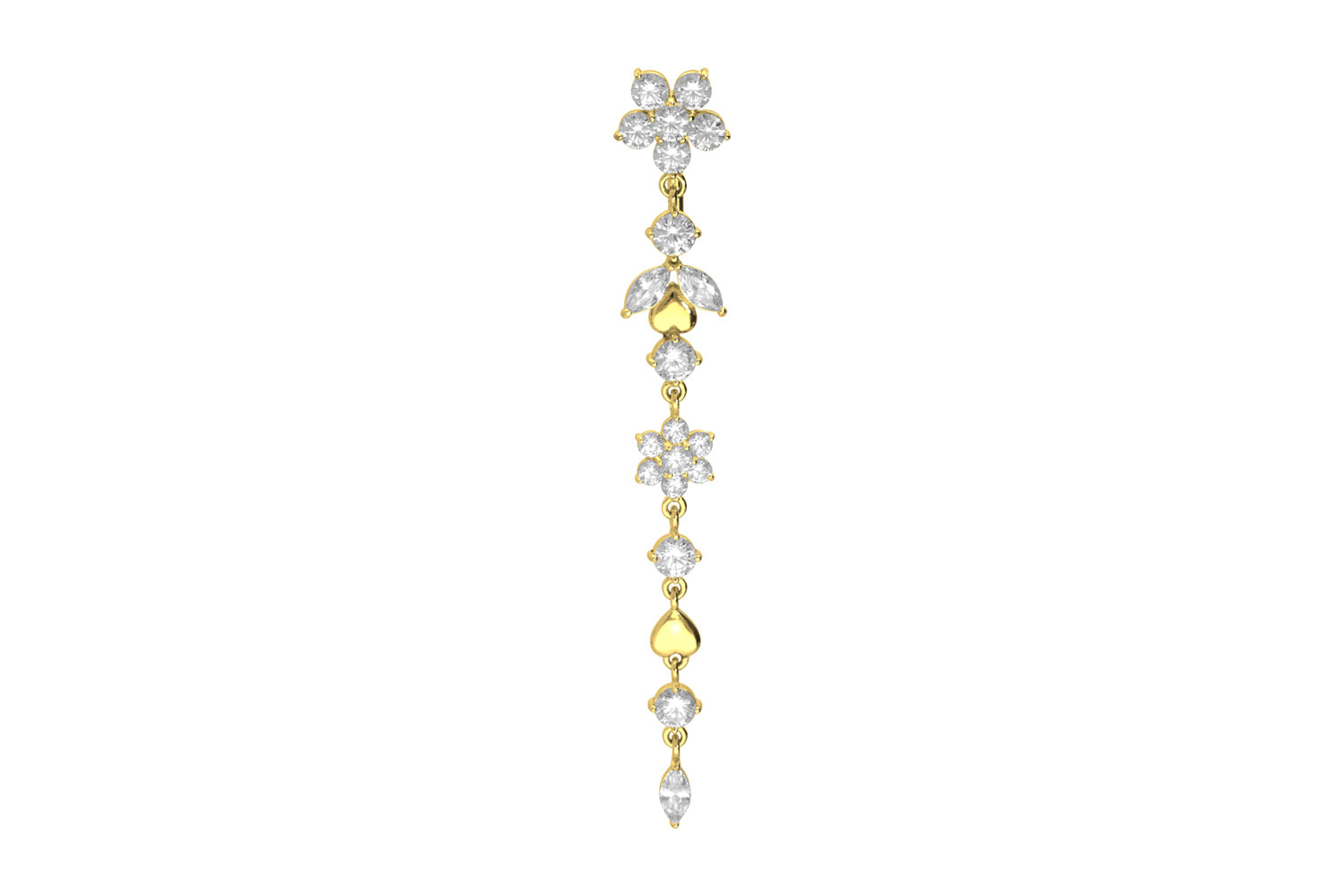 Surgical steel bananabell FLOWER TENDRIL