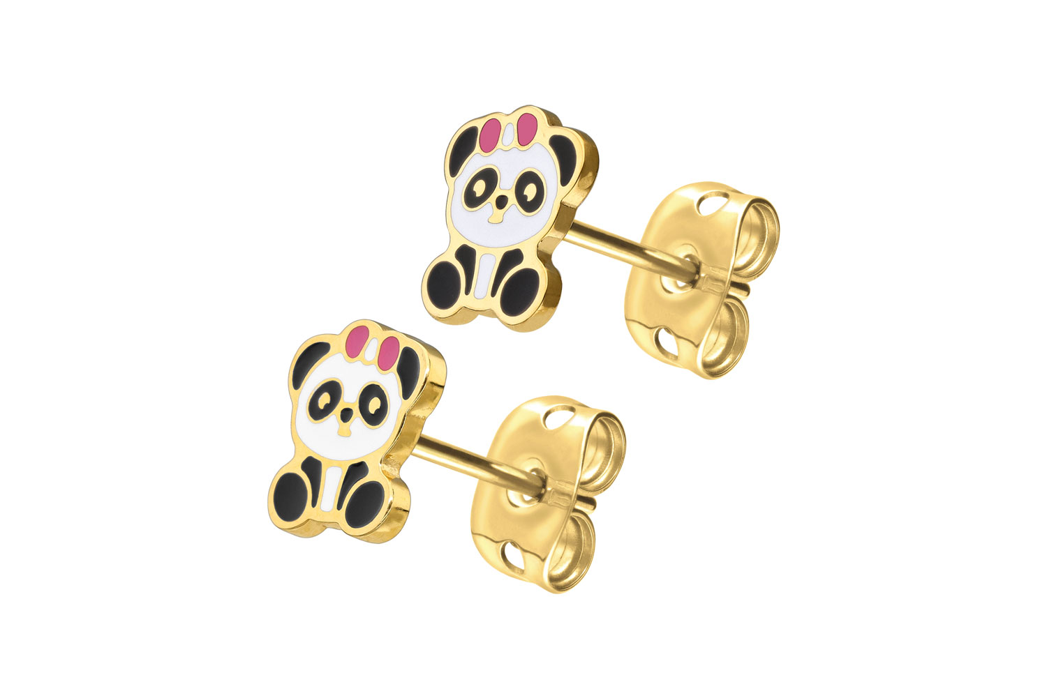 Titanium ear studs PANDA