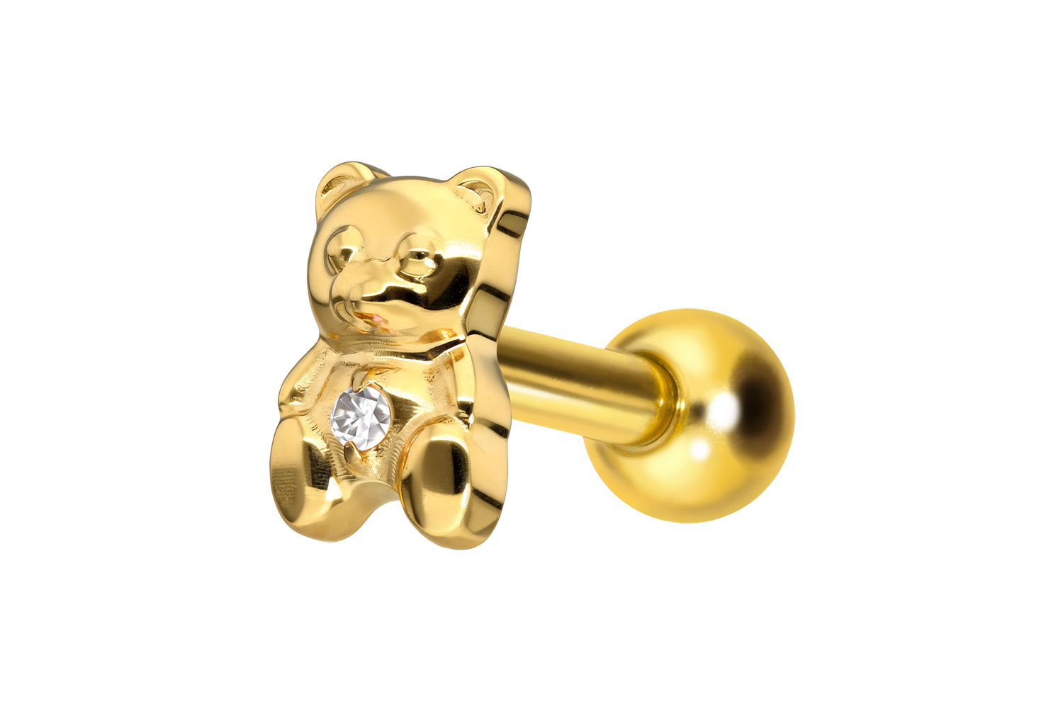 Titan Ohrpiercing mit Innengewinde TEDDYBÄR