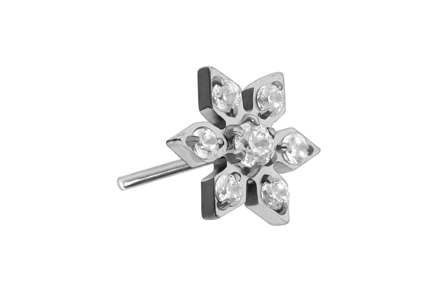 Titanium attachment with push pin CRYSTAL FLOWER