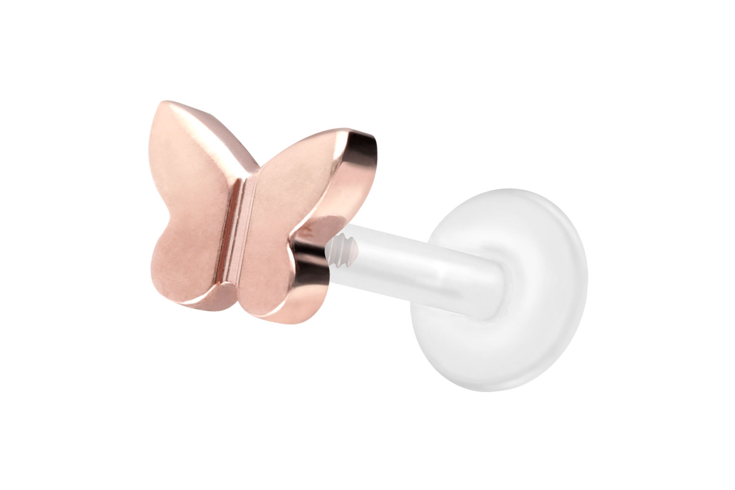 PTFE labret with internal thread + titanium attachment BUTTERFLY