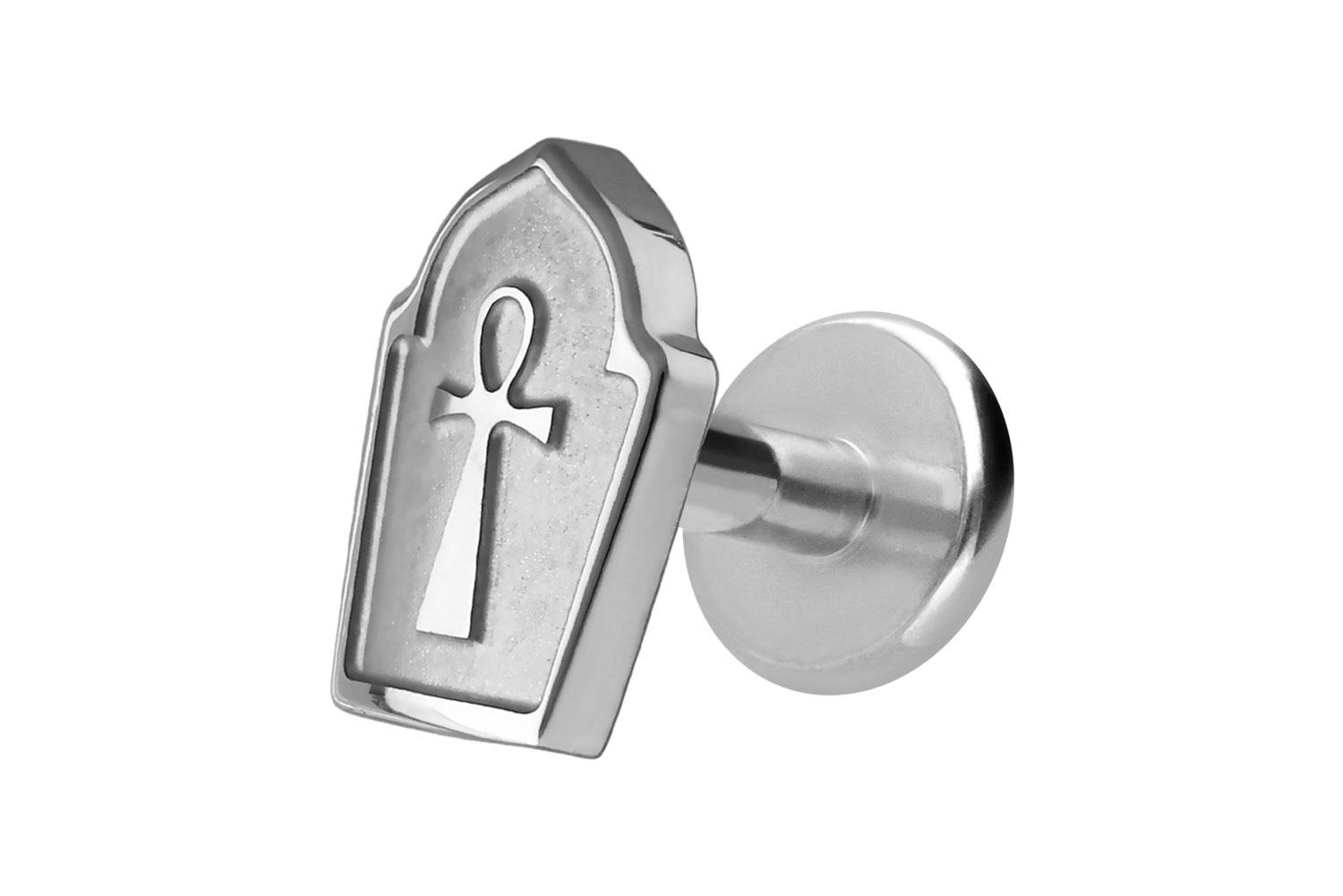 Titanium labret with internal thread GRAVESTONE
