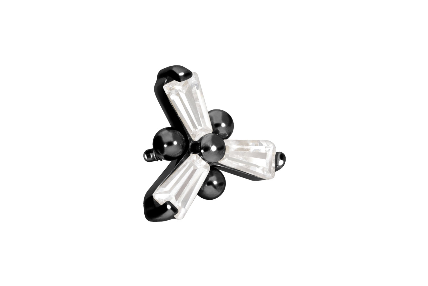 Titanium screw-in attachment with external thread CRYSTAL FLOWER