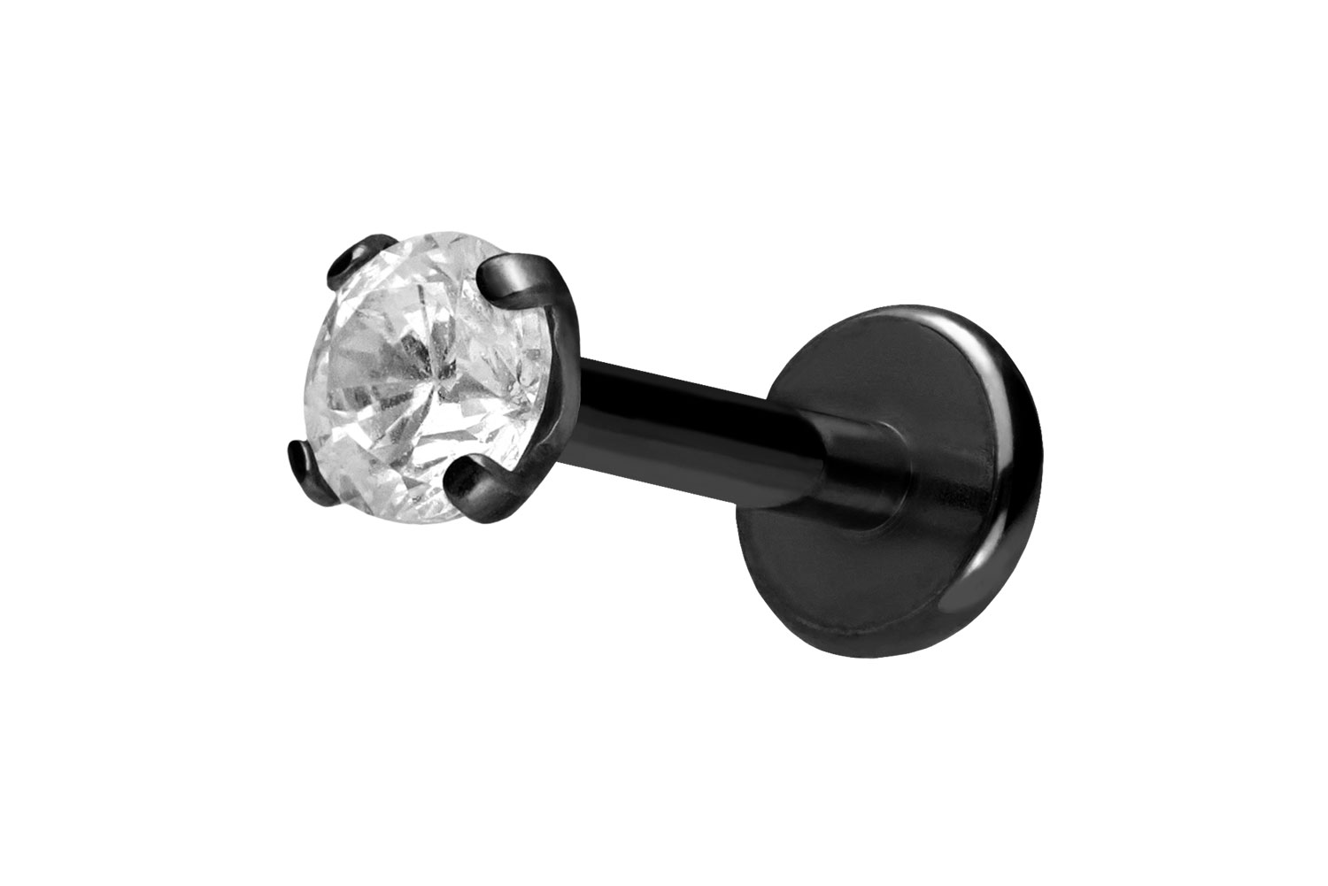Titan Labret mit Push Fit EINGEFASSTER KRISTALL