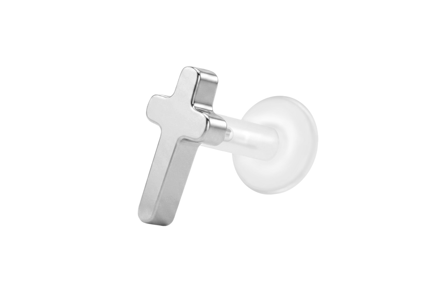 PTFE Labret mit Innengewinde + Titan-Aufsatz KREUZ