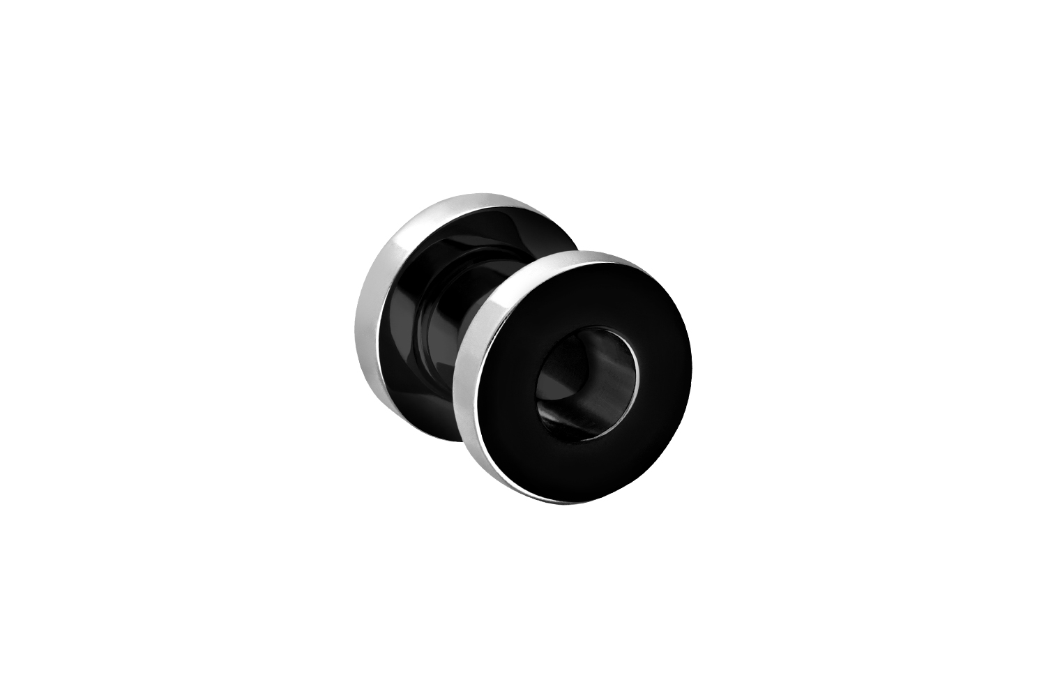 Surgical steel tunnel black POLISHED EDGE
