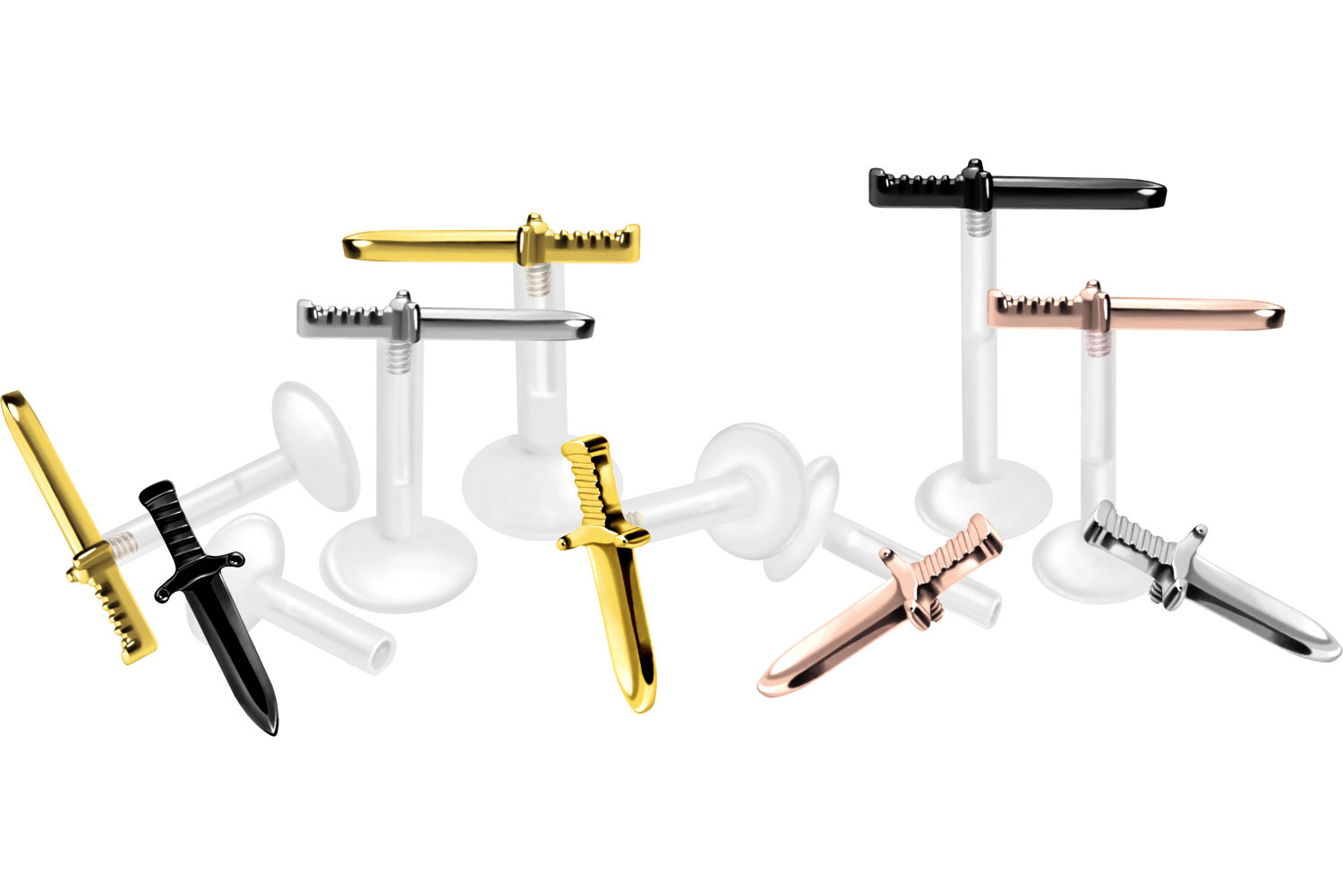 PTFE labret with internal thread + titanium attachment SWORD