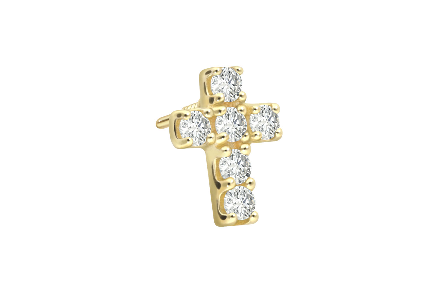 18 carat gold screw-in attachment with external thread DIAMOND CROSS