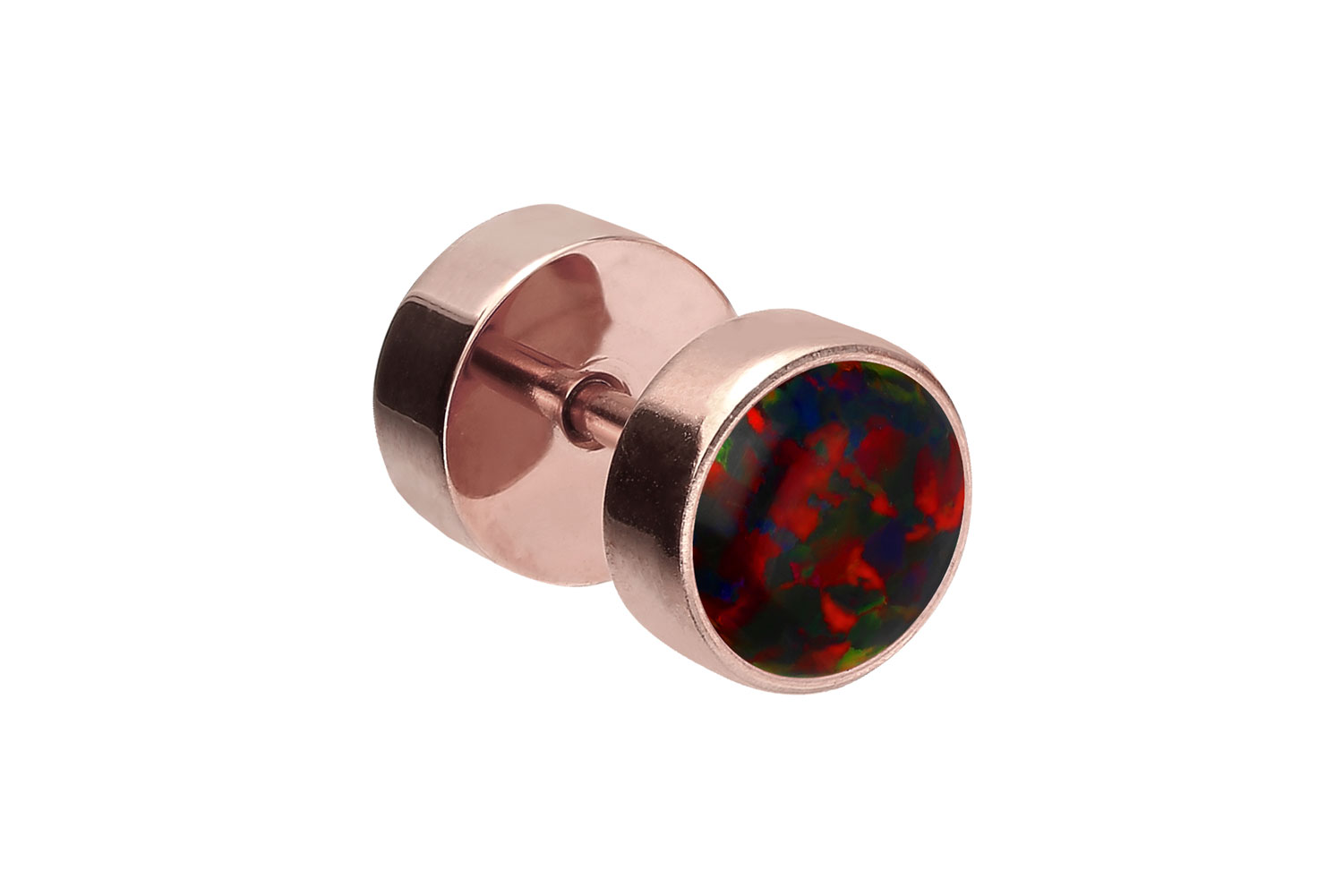 Chirurgenstahl Fake Plug SYNTHETISCHER OPAL ++SALE++