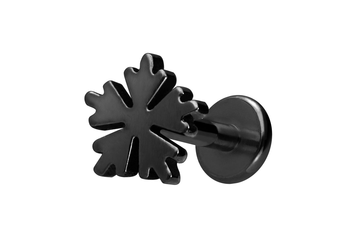 Titanium labret with internal thread SNOWFLAKE