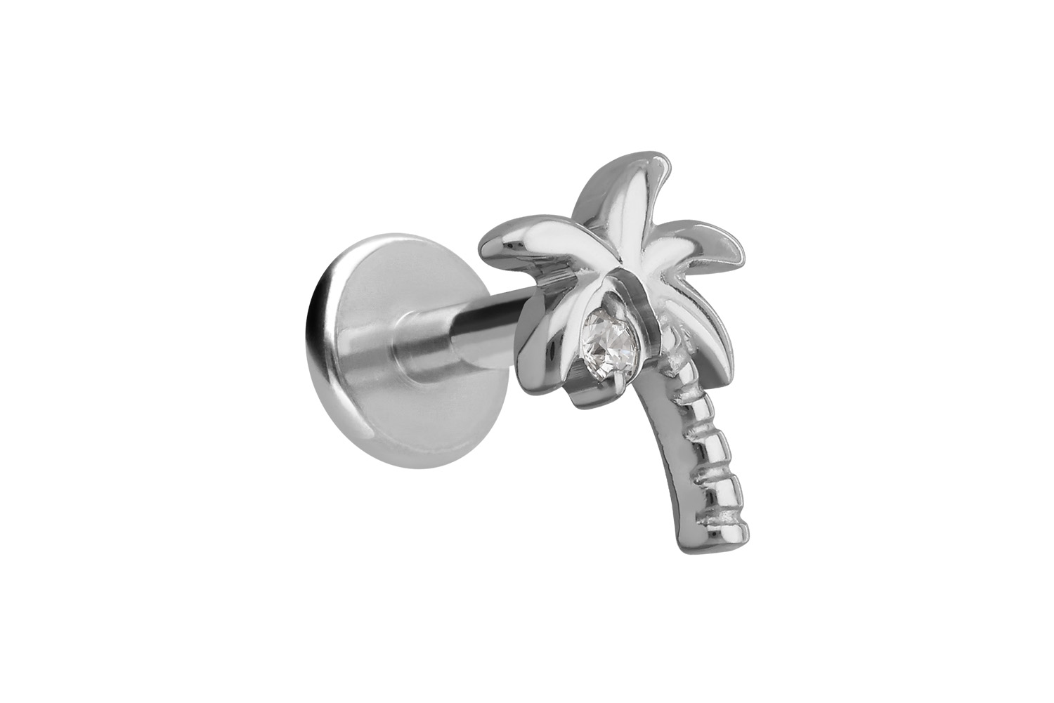 Titanium labret with internal thread PALM TREE