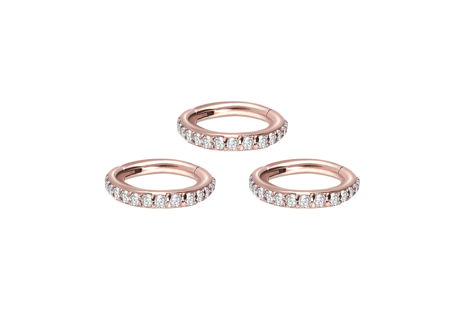 SET Chirurgenstahl Segmentring Clicker EINGEFASSTE KRISTALLE ++Neues Design++