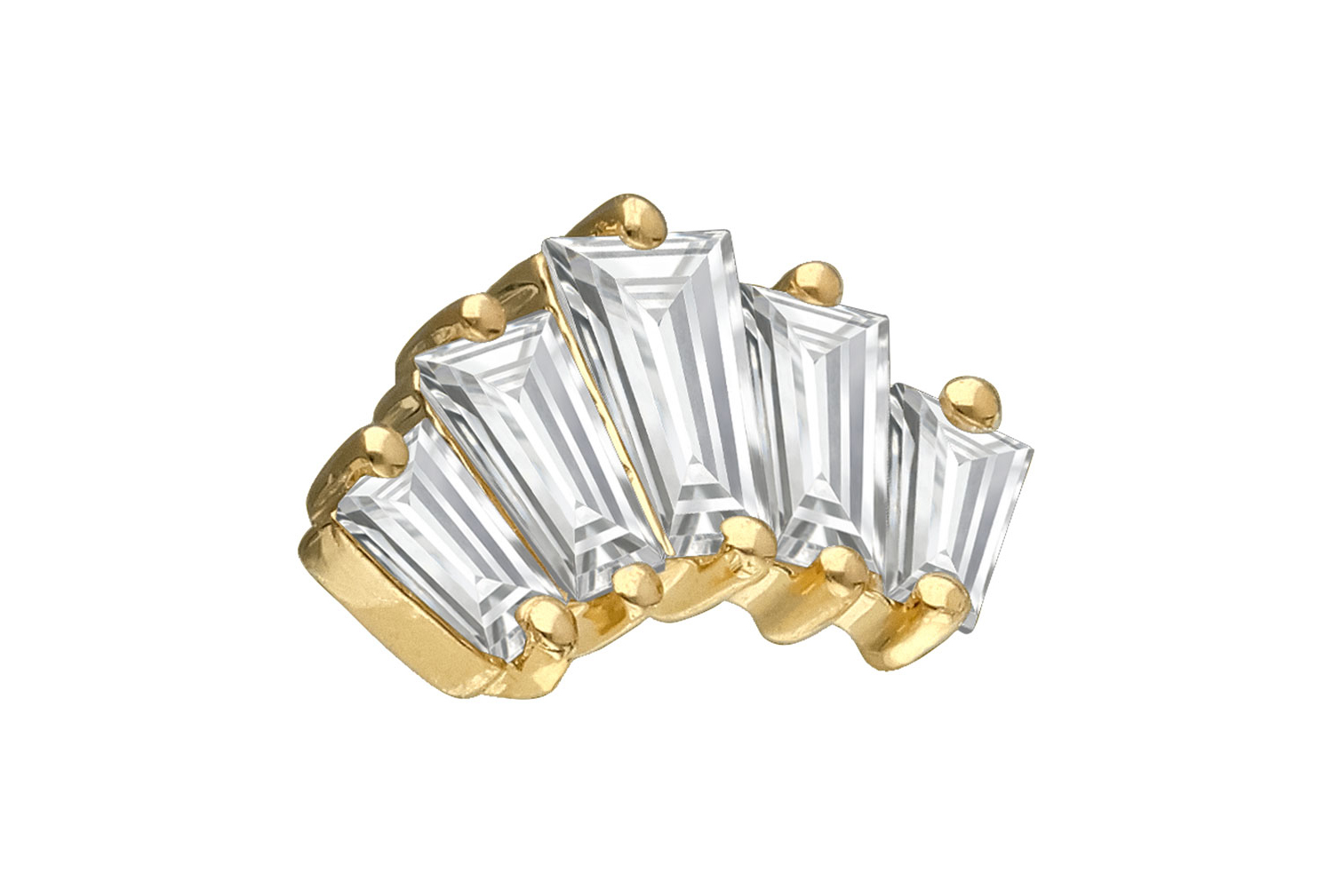 18 carat gold screw-in attachment with external thread 5 DIAMOND RECTANGLES