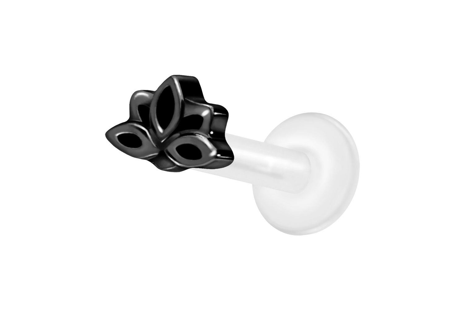 PTFE labret with internal thread + titanium attachment LOTUS BLOSSOM