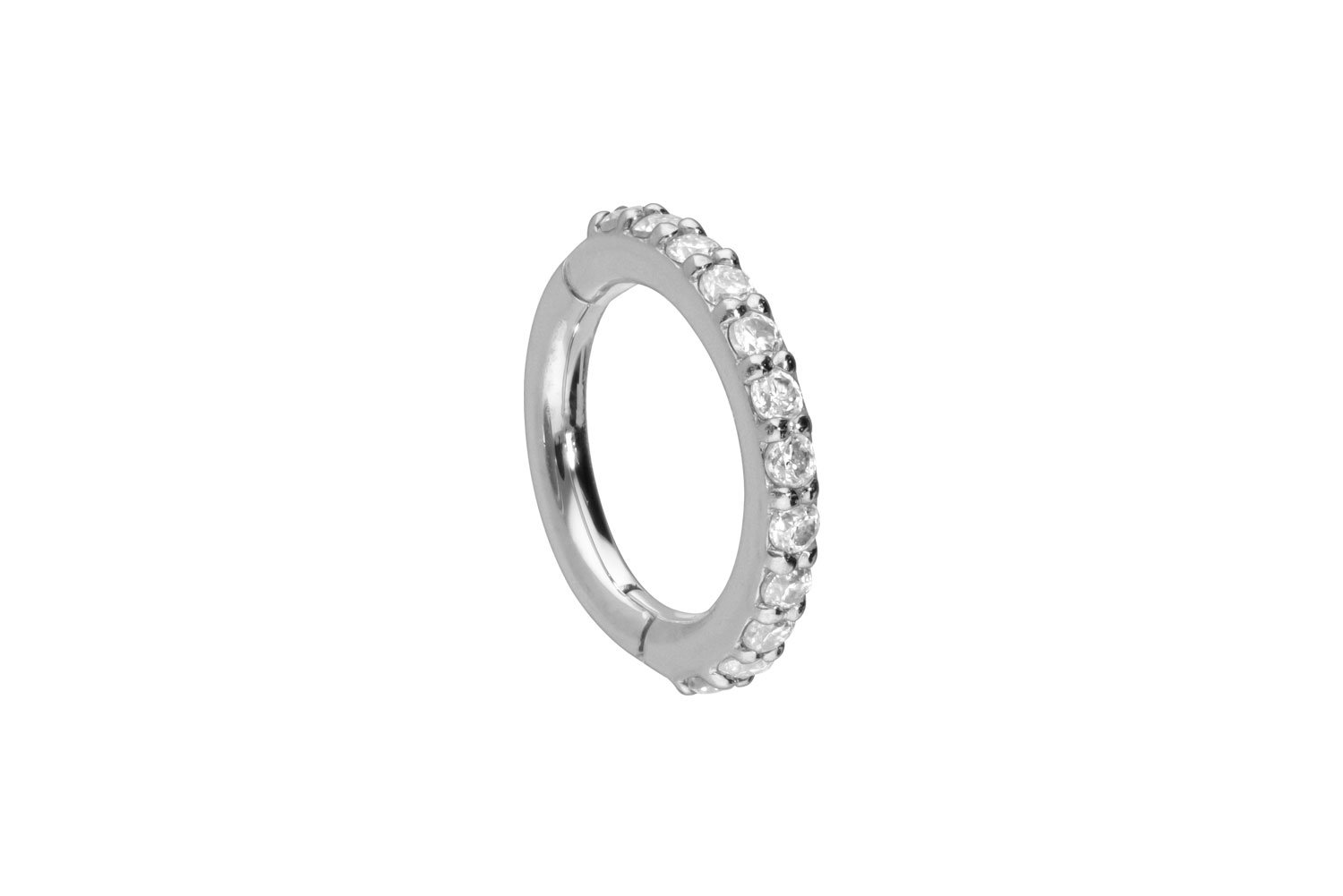 14/18 Karat Gold Segmentring Clicker EINGEFASSTE MOISSANITE