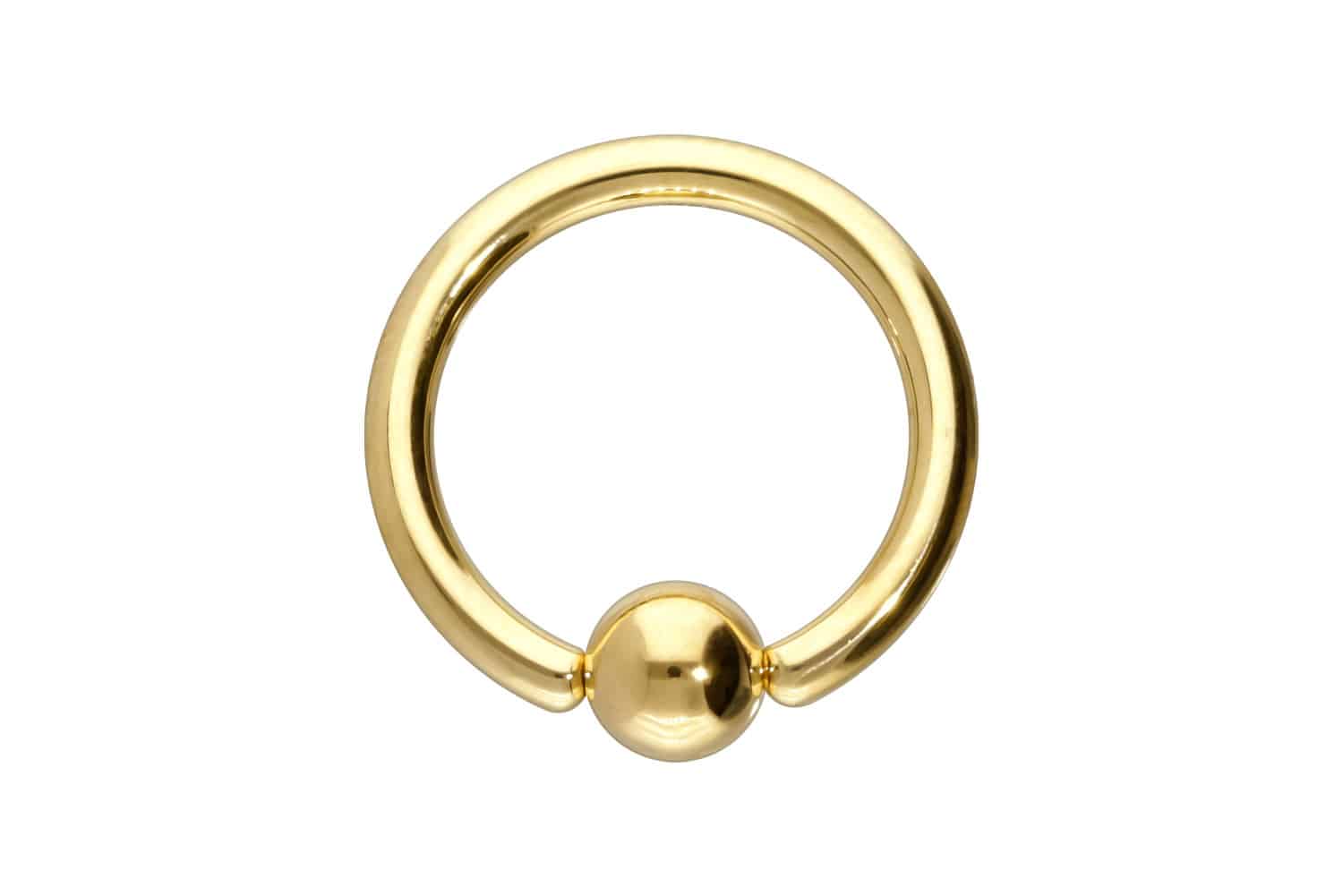 14/18 carat gold ball closure ring