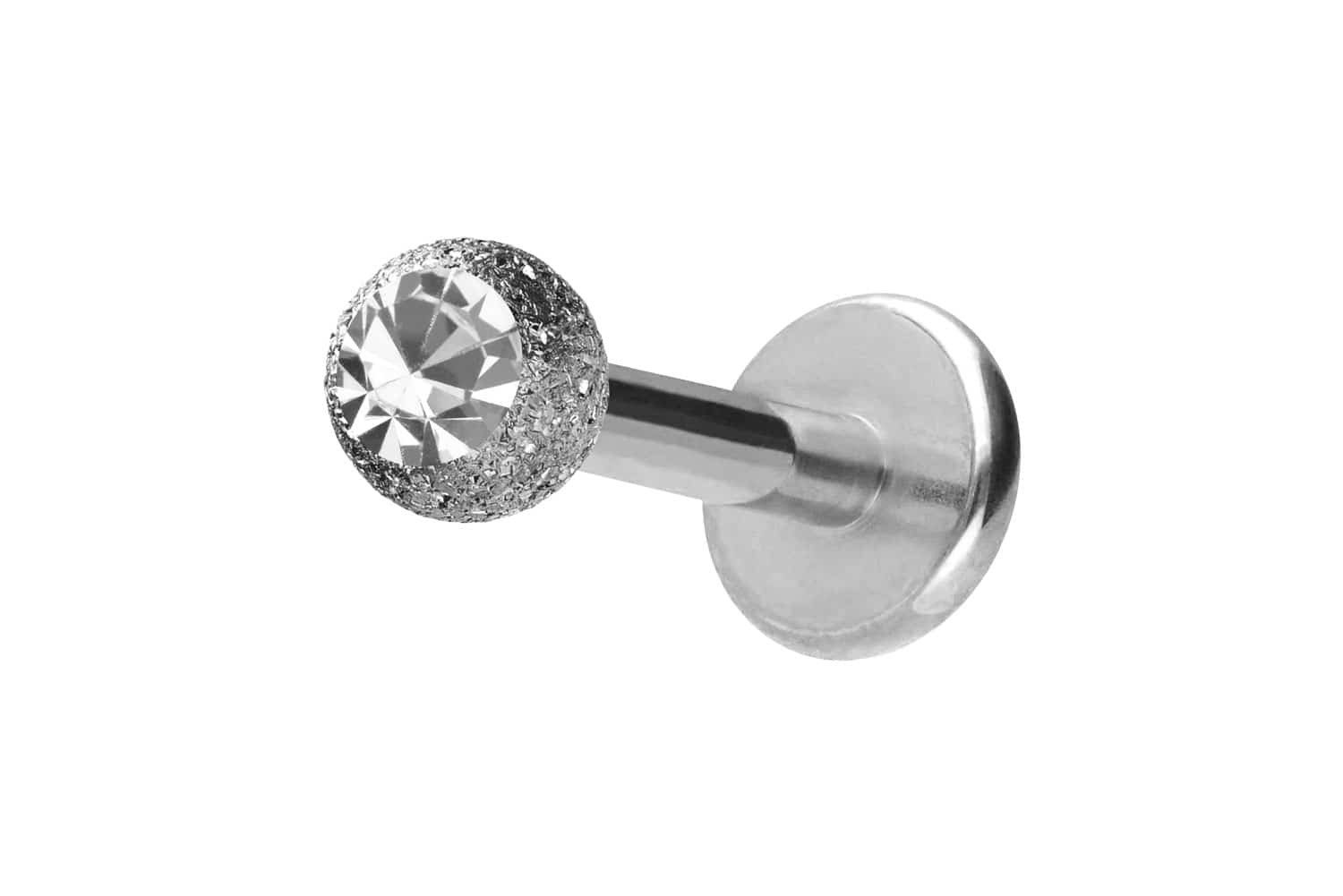 Surgical steel labret DIAMOND LOOK + CRYSTAL