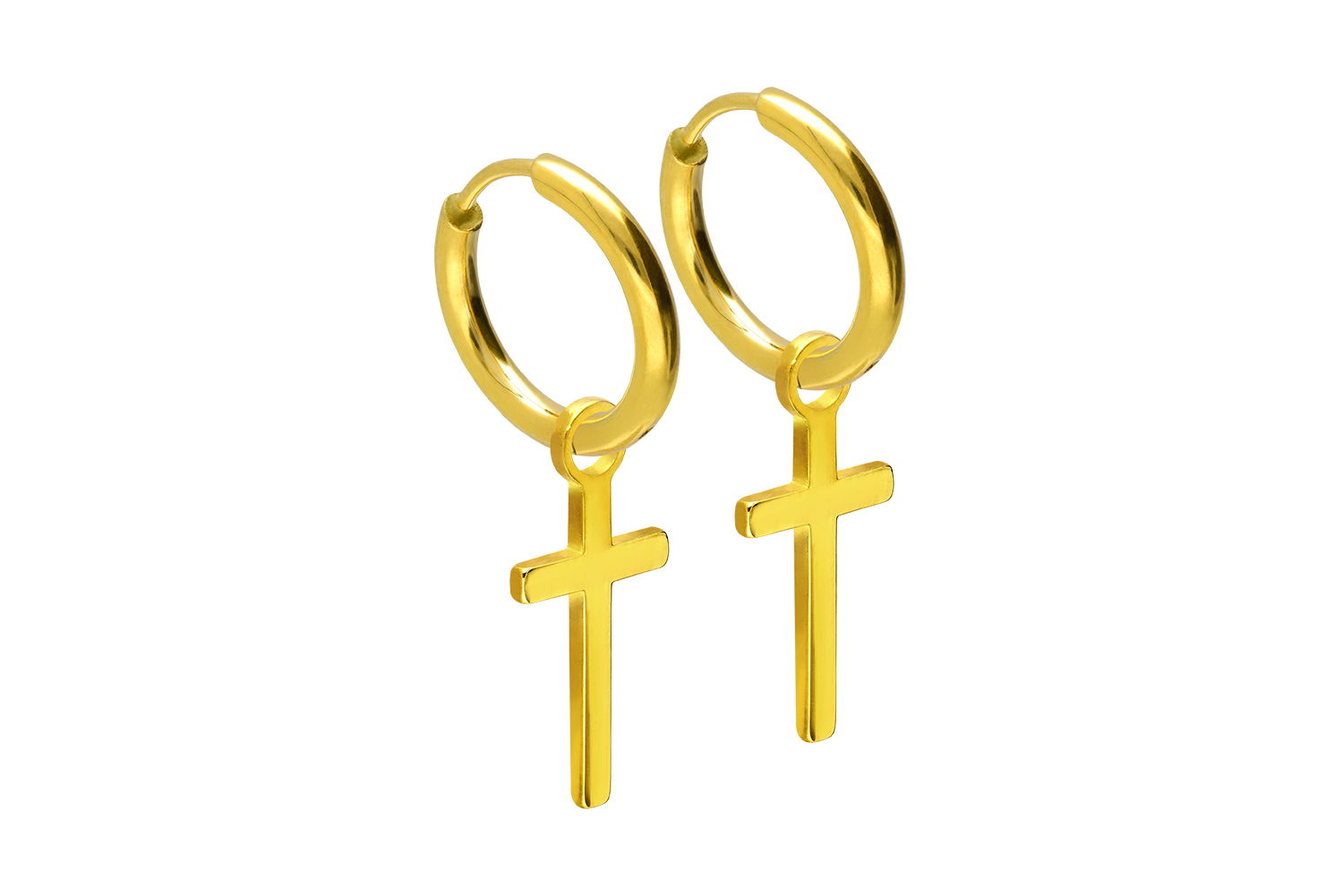 Chirurgenstahl Ohrclicker Creolen KREUZ