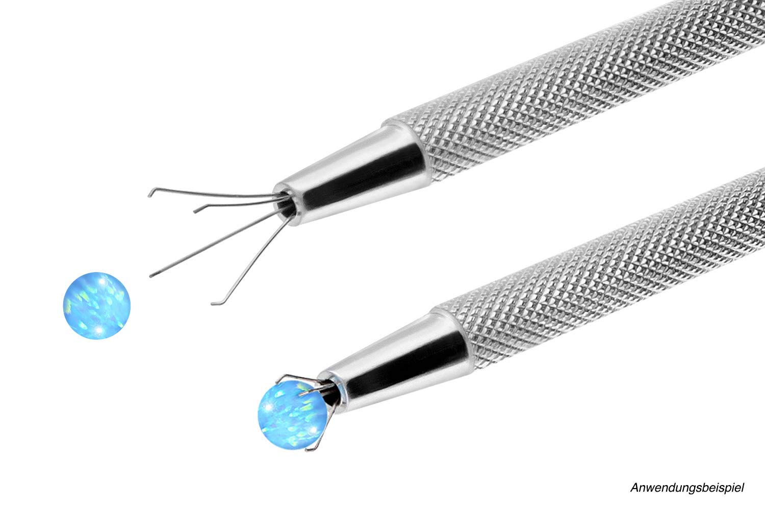 Stainless steel ball gripping tweezers