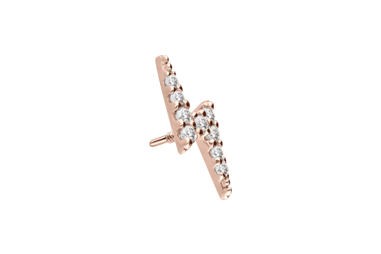 14 carat gold screw-in attachment with external thread MOISSANITE LIGHTNING