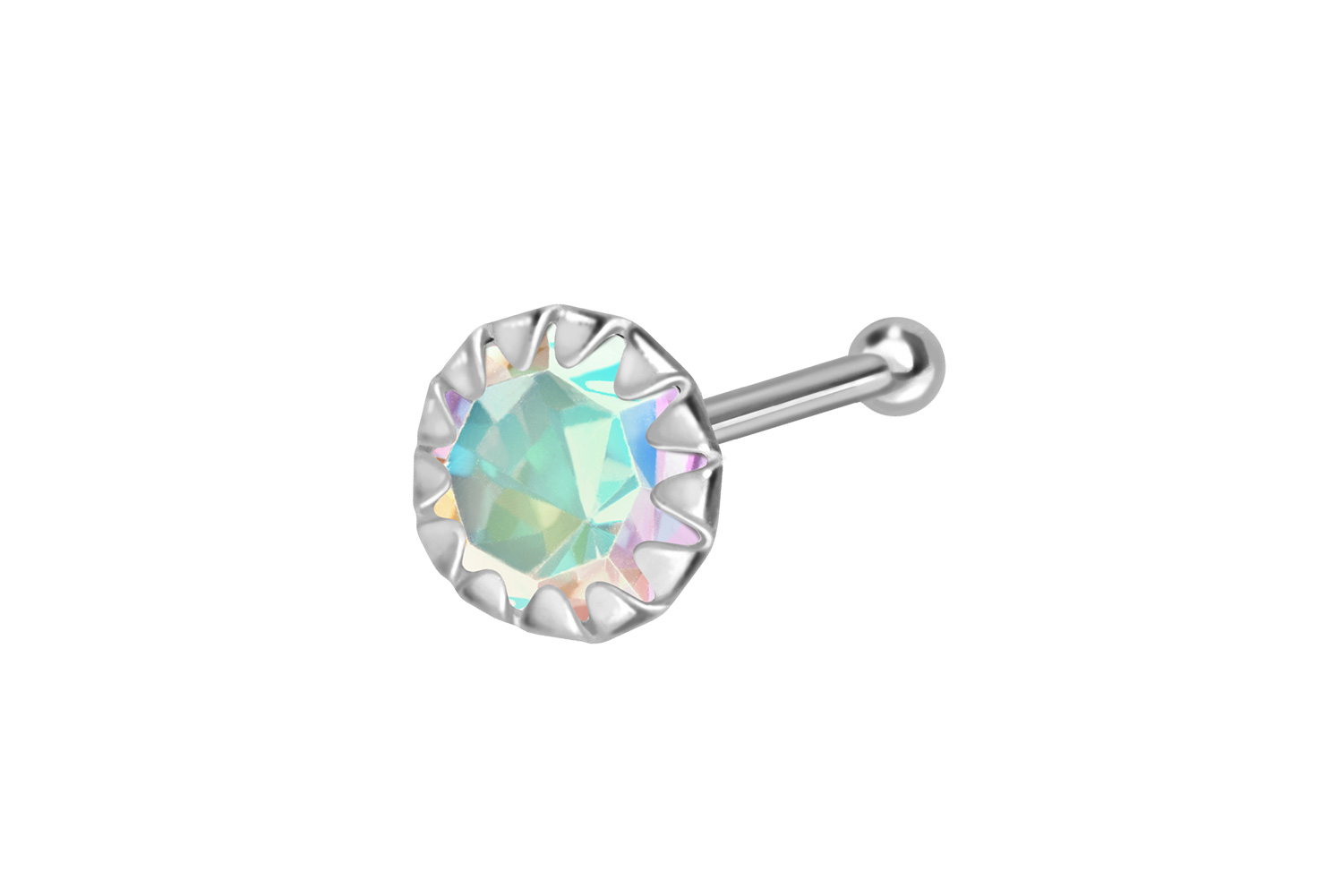 925 silver nose stud pin SETTED CRYSTAL