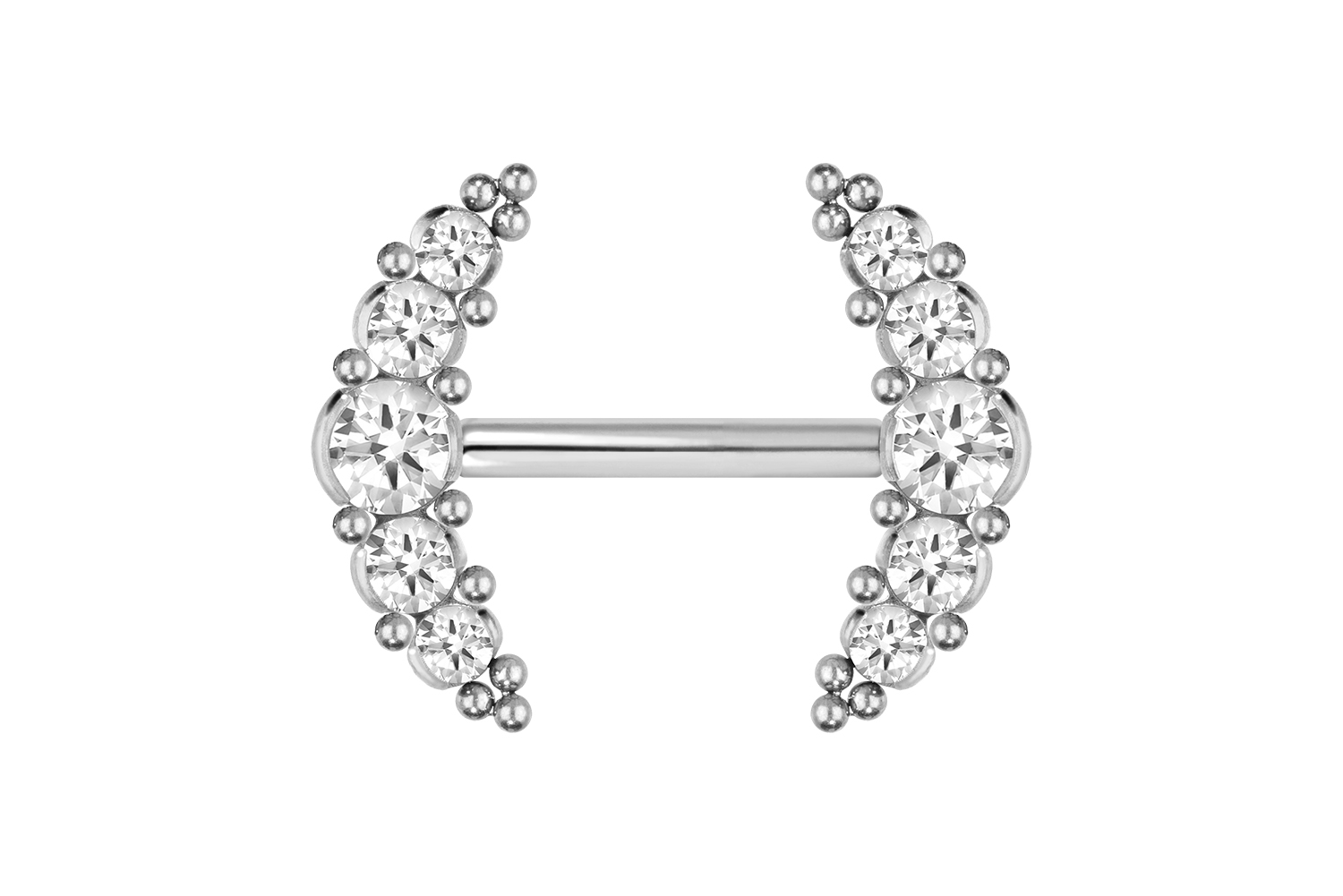 Titan Barbell mit Push Fit 5 KRISTALLE + KUGELN