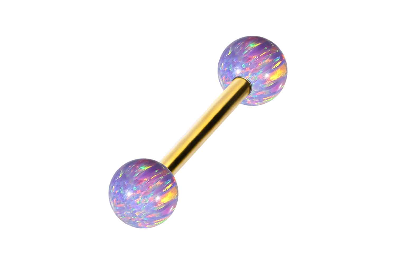 Surgical steel barbell SYNTHETIC OPALS